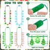 8PCS Christmas Accessories, 3 Modes Christmas Light Up Necklace, LED Christmas Kids Party Favors, 6 Bulbs Christmas Necklaces That Light Up Snowflake Xmas Tree Glow Necklaces for New Year Party