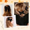 DEEKA 4 PCS Black Velvet Hair Bows 3 Styles 5" & 4" Handmade Hair Bow set for Toddler Girls Alligator Hair Clips Knot Bows Hair Accessories for Little School Girls (Black)
