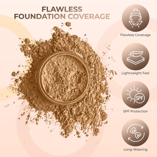 Sweet Face Minerals (Deep Tan) (20gm Jar) FOUNDATION Mineral Makeup with SPF 18+, Full Coverage Matte Loose Powder, Bare Face Cosmetics