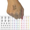 Book Tracker Stack of Books Temporary Tattoo Water Resistant Fake Body Art Set Collection - Black (One Sheet)
