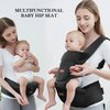 Baby Carrier with Hip Seat, Baby Carrier Newborn to Toddler, 6-in-1 Ways to Carry, All Seasons, Adjustable Baby Holder Carrier for Breastfeeding (Black）