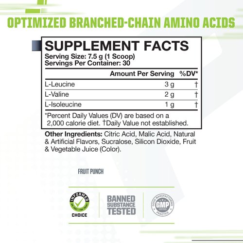 MusclePharm Essentials BCAA Powder, Pre & Post Workout Recovery Drink, Supports Muscle Recovery & Energy Production, Essential Amino Acids Supplement, 30 Servings, Blue Raspberry Flavor