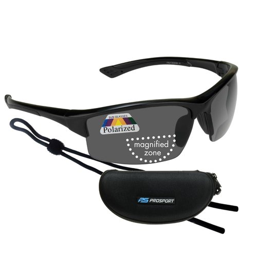 proSPORT Polarized Bifocal Sunglasses Readers Fishing Sport Golf Tennis Cycling Motorcycle Running Driving Gray Lens Men Women +2.50 +1.00 +1.25 +1.50 +1.75 +2.00 +2.25 .50