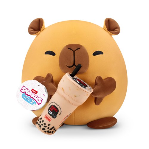 Snackles Series 2 Capybara & Boba 8 Inch Plush by ZURU, Ultra Soft Plush, Collectible Plush with Real Licensed Brands, Stuffed Animal, Giftable