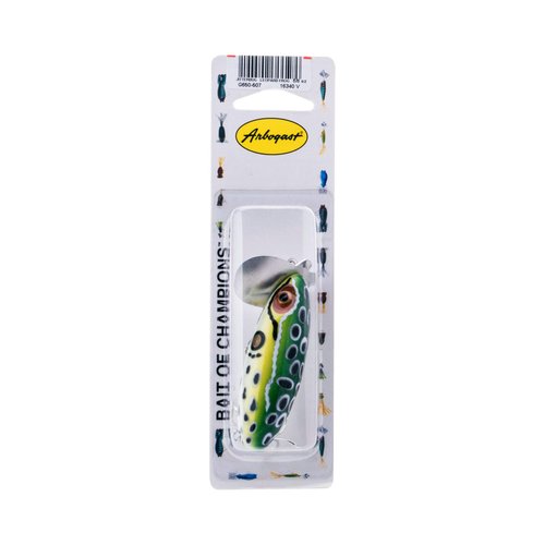 Arbogast Jitterbug Topwater Bass Fishing Lure - Excellent for Night Fishing, Leopard Frog, G650 (3 in, 5/8 oz)