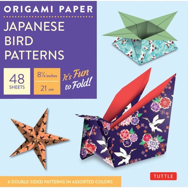 Origami Paper - Japanese Bird Patterns - 8 1/4" - 48 Sheets: Tuttle Origami Paper: Origami Sheets Printed with 8 Different Designs: Instructions for 7 Projects Included (Tuttle Specials)