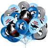 40 PCS Shark Birthday Balloons Shark Party Balloons Shark Birthday Decorations Blue Balloons Shark Party Supplies