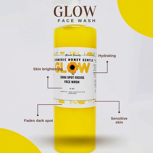 MULANGILA TEA Daily Turmeric Glow Face Wash - Helps Improve Skin Tone & Cleanse the Skin, Suitable for Sensitive Skin, 8 Oz