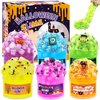 Funewest 6 Packs Halloween Crystal Slime Clear Slime Kit for Girls Boys Ages 8-12, Non Sticky Fluffy Slimes for Kids, Party Favors with Spooky Add Ins, Stress Relief Jelly Slimes Toys