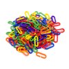 ccHuDE 100 Pcs Plastic C Clip Hooks Interchangeable Rainbow C Links Colorful Chain Links Plastic Open Link Rings for Classroom Playroom Bird Cage