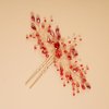 Aimimier Bridal Crystal Hair Pins Classical Wedding Back Comb Prom Party Festival Hair Accessories for Women(Red)