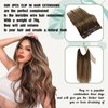 Sunny Wire Hair Extensions Chocolate Brown Mix Caramel Blonde Balayage Fishing Line Human Hair Extensions Wire Hair Extensions with Fish Line Balayage Hair Extensions Real Huamn Hair 80G 16Inch