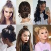 onemily Space Bun Hairpieces Mini Claw Clip in Hair Bun Messy Cat Ears Hair Extension Donut Wig Accessory Straight Hair Scrunchies for Women(1PC Dark Brown)