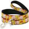 Dog Leash Elmer Fudd Expressions Yellow 6 Feet Long 1.0 Inch Wide