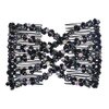 LOVEF 2Pcs Glass Bead Magic Hair Comb Elastic Double Insert Clips Chic Stretch Hair Head Comb Random