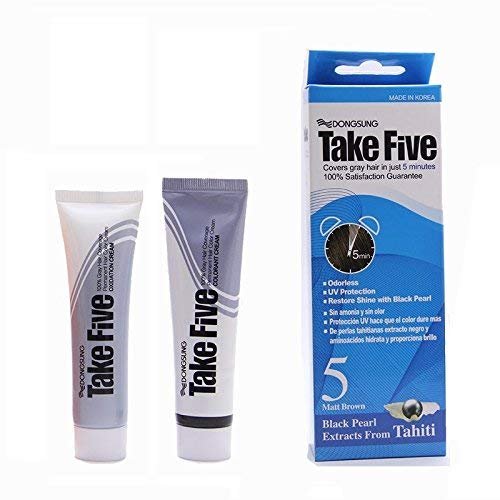 DONGSUNG Take 5 Hair Dye 100% Gray Hair Coverage 1.06 oz./30g (No.5 Matt Brown)