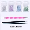DAODER 4pack Sparkly Opal Rhinestones for Nails 3D Nail Art Rhinestones Kit Crystal Diamond Rhinestones and Charms Nail Decoration Flatback Gems Stones Pink White Blue Green Nail Jewels Crafts DIY