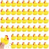 Libima 100 Pcs Rubber Chickens Bath Toy Bulk Mini Chicks Squeezable and Squeak Toys Yellow Floating Rubber Toy Swimming Pool Bathtub Toys for Boy Girl Shower Birthday Party Favors Gifts