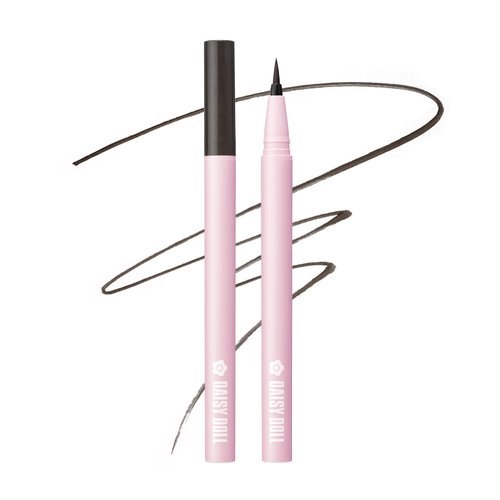 Daisy Doll Liquid Eyeliner, Waterproof & Smudge-Resistant, Eye Make, Quick-Drying & Long-Lasting Japanese Eyeliner for Sensitive Eyes, 0.02 Fl Oz, Black