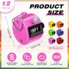 Copkim 12 Pcs Handheld Tally Counter, 4 Digit Number Count Clicker Counter, Metal Pitch Counter Hand Mechanical Counters Clickers for Coaching, Knitting, People, Golf and Row(Bright)