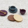 5 Set Dollhouse Miniature Coffee Cups 1:12 Miniature Dollhouse Accessories 15 Pieces Mini Coffee Cup Mini Plate Mini Spoon for Mini Kitchen Accessories