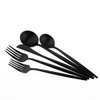 Matte Balck Silverware Set,Gugrida 5-Piece 18/10 Stainless Steel Satin Finish Flatware Set,Kitchen Utensil Set,Tableware Travel Cutlery Set for Camping Office or School Lunch, Dishwasher Safe