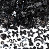 COOSLIM 110 Pieces 3D Nail Charms for Acrylic Nails, Camellia Rose Flower Butterfly Bowknot Heart Bear Rabbit Star Charms for Nail Art Designs DIY Accessories Craft(Black+2)