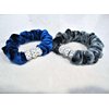 Generic Small colorful velvet hair tie pony tail holder scrunchie with crystals rings (Primary color: Red)