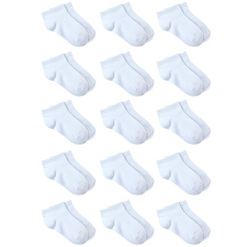 Cooraby 15 Pack Kids' Half Cushion Low Cut Athletic Ankle Socks Boys Girls Ankle Socks