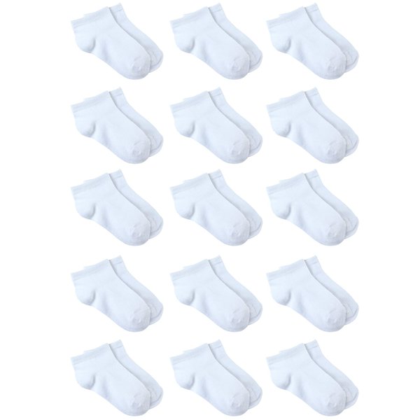 Cooraby 15 Pack Kids' Half Cushion Low Cut Athletic Ankle Socks Boys Girls Ankle Socks