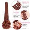 French Curl Crochet Braids 22 Inch 6 Packs Goddess Box Braids Crochet Hair Pre Looped French Curly Braiding Hair Cooper Red Crochet Box Braids With Curly Wavy Ends Synthetic Hair Extensions (#350)