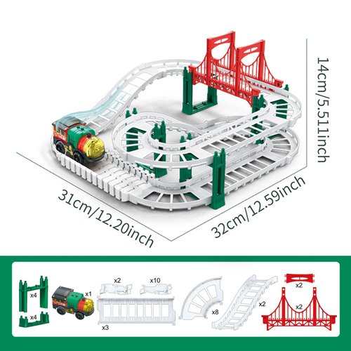 Lebowen Christmas Train Track Set -38 Piece Set DIY Assembling Track Battery Operated Home Party Decoration Suitable for Birthday Toy for Children Over 3 Years Old