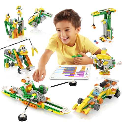 Apitor Robot Q Robot Building Kit, 20-in-1 Programmable APP RC Robot/Car Robotics Coding Kit, STEM Projects Educational Birthday Gifts for Boys Girls Kids Aged 6-12 (233 Pieces)