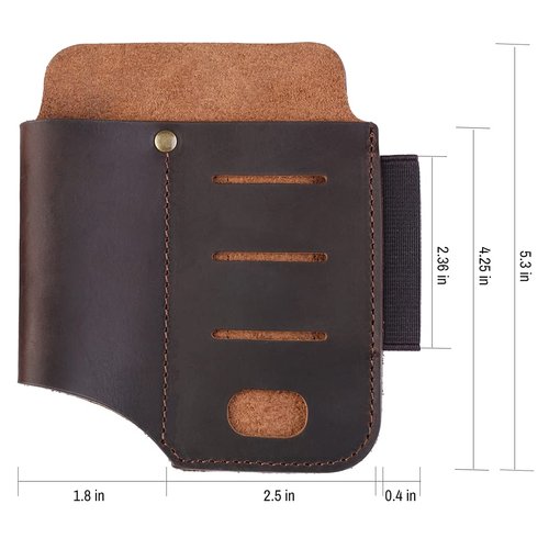 VIPERADE PJ15 Multitool Sheath for Belt, EDC Leather Sheath, Leather Flashlight Holster, EDC Belt Organizer, Leather EDC Pocket Organizer with Key Holder, Flashlight Sheath