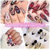 120 Pcs 3D Halloween Nail Art Charms, Multi Shapes Colors 3D Spider Snake Skull Hand Ghost Bat Acrylic Nail Charms Flatback Half Round Nail Rhinestones Gems and Charms for Halloween DIY Nails Art