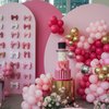 Hot Pink Balloon Arch Kit, Metallic Baby Pink Silver Balloons for Kid Girl Princess Cartoon Anime Theme Birthday Cute Cat Party Decorations Baby Shower Engagement Wedding Valentines Day Party Supplies