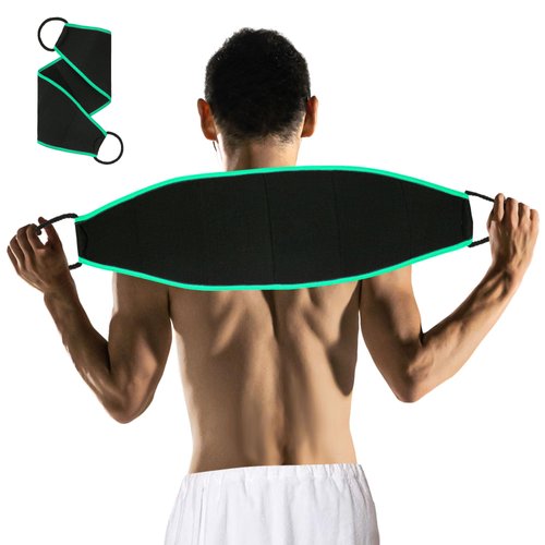 KICKLEEN Exfoliating Back Scrubber, Back Exfoliator Body Scrub Towel, Body Exfoliator Scrub Tool with Handles, Bath & Shower Back Scrub - Skin Care for Women & Men, Back Washer to Deep Clean Your Skin