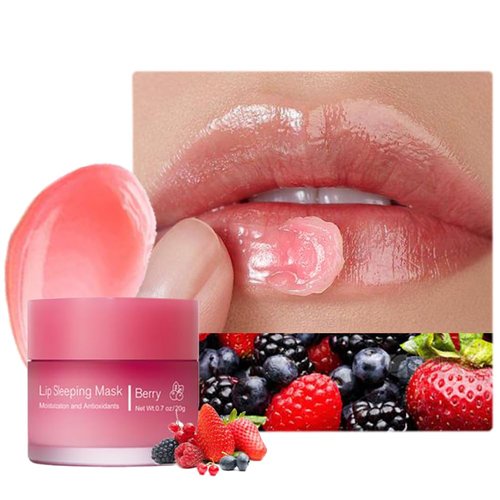 Greyghost Hydrating Lip Sleeping Mask, Long Lasting Skin Care Lip Mask Moisturizing Lip Mask Overnight Nourishing Lip Balm Hydrating for Repair Lips (#2 Berry)