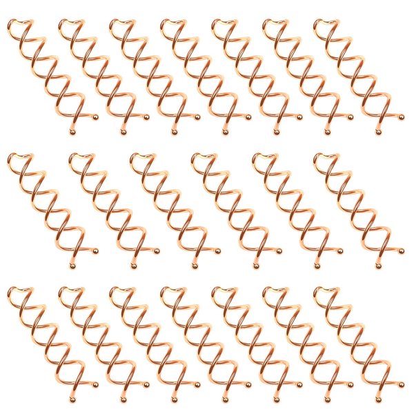 TUUXI 20 Pcs Spiral Bobby Hair Pins Rose Gold Hair Screws Hair Twister Hair Accessories for Women Fast Bun Thick Hair Style