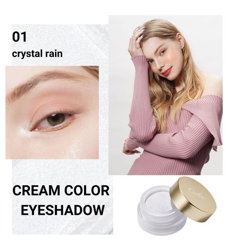 Oulac Shimmer White Cream Eyeshadow-Eyeshadow Primer| as Highlighter Waterproof & Long Lasting Glitter Eyeshadow Natural Color Eye Shadow for Women 6g (01)