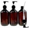 Empty Plastic Bottles with Pump Dispenser and 6pcs Labels Included, Refillable Travel Containers for Hand sanitizer Shampoo Lotion, etc - No BPA/Paraben, 500ml/16.9oz (3 Pack)