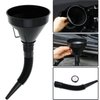 Wide Mouth Oil Funnel with Flexible Extension Nozzle Hose with Handle Mesh Screen Filter for Cars Motorcycles Engine Oil Kerosene Gasoline Gas Fuel Diesel Water Fluid Coolant Liquid Black 1PC (1)