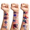85 PCS America USA Temporary Tattoos Freedom Party Themed Patriotic Birthday Party Decorations Favors Supplies Decor American Flag 4th of July Tattoo Stickers for Kids Adults Prizes