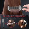 sdlogal Hair Straightener Brush – Hair Straightening Iron with Built-in Comb, 20s Fast Heating & 5 Temp Settings & Anti-Scald, Perfect for Professional Salon at Home(Beige)