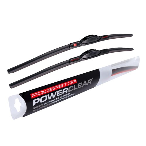 PowerClear by PowerStop – Front 22" + 22" Windshield Wiper Blade Set, J-Hook Type For Impala Silverado 1500 2500 3500 Suburban Tahoe Challenger Charger Expedition Explorer F150 F250 F350 Sierra 1500