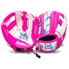 Franklin Sports Air Tech Baseball Glove with Ball - Tee Ball - Soft Air Tech Foam - White/Pink, 9.0" - Right Hand Thrower