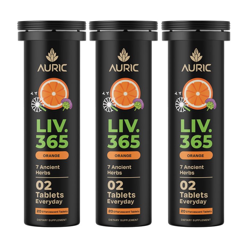 Auric Herbal Liver Support Supplement | Milk Thistle (Silymarin), Turmeric, Garlic, Ginger for Li...