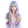 Onedor Long Curly Multi-Color Pastel Colorful Rainbow Hair Full Wigs - Charming Party Wig