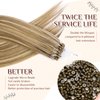 KiiKiiGirl Virgin Microlink Hair Extensions - Human Hair,22inch Micro link Hair Extensions Human Hair Micro Beads Hair Extensions Human Hair Blonde Highlighted Bleach Blonde 30G/Pack