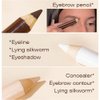 Adurello 3 in 1 Eyebrow Makeup Pencil Kit, Long Lasting Waterproof Eyebrow Pencil Eyeshadow Eyeliner Pencil & Eye Concealer Pencil for Natural Brow Makeup (Light brown)